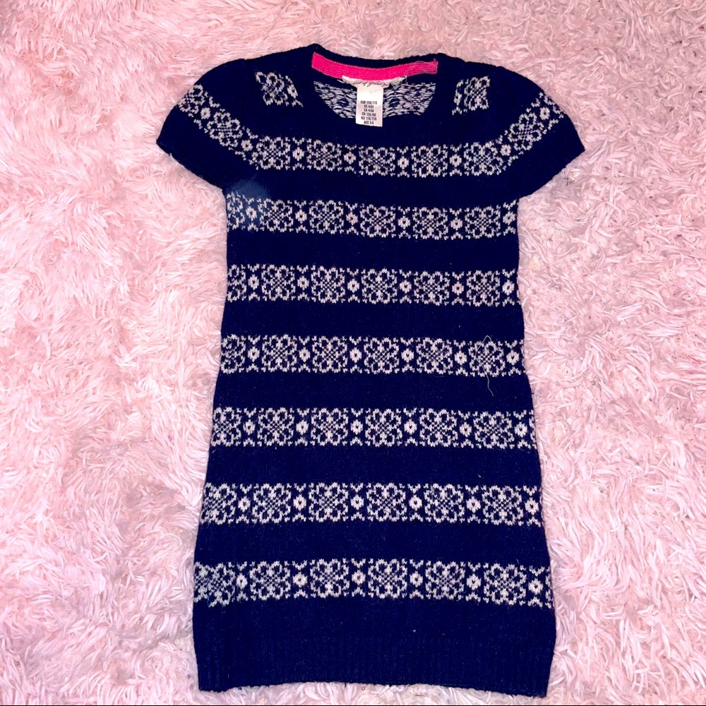 H&M L.O.G.G. Girls Snowflake Sweater Dress